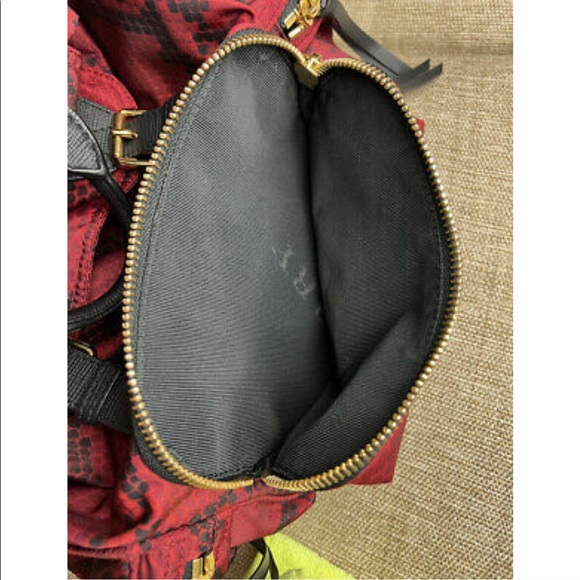 Burberry Rucksack Backpack Snake Pattern with Leather Trim & Matching Wallet - Picture 8 of 14